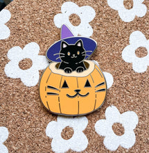 Load image into Gallery viewer, Witch Cat Hard Enamel Pin