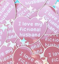 Load image into Gallery viewer, 'I love my fictional husband' holographic vinyl sticker