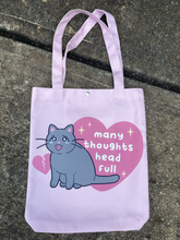 Load image into Gallery viewer, Many thoughts, head full Tote bag