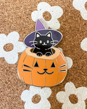 Load image into Gallery viewer, Witch Cat Hard Enamel Pin