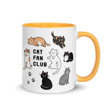 Load image into Gallery viewer, Cat Fan Club Mug with Color Accents