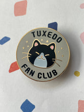Load image into Gallery viewer, Cat Fan Club Hard enamel pins | Black cat & Tuxedo cat