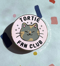 Load image into Gallery viewer, Tortie Fan Club Hard enamel pins