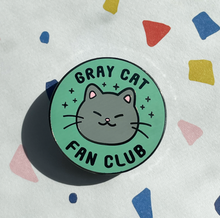 Load image into Gallery viewer, Cat Fan Club Hard Enamel Pins | White Cat & Gray Cat