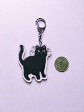 Load image into Gallery viewer, Black Cat Acrylic Keychain - mussyhead