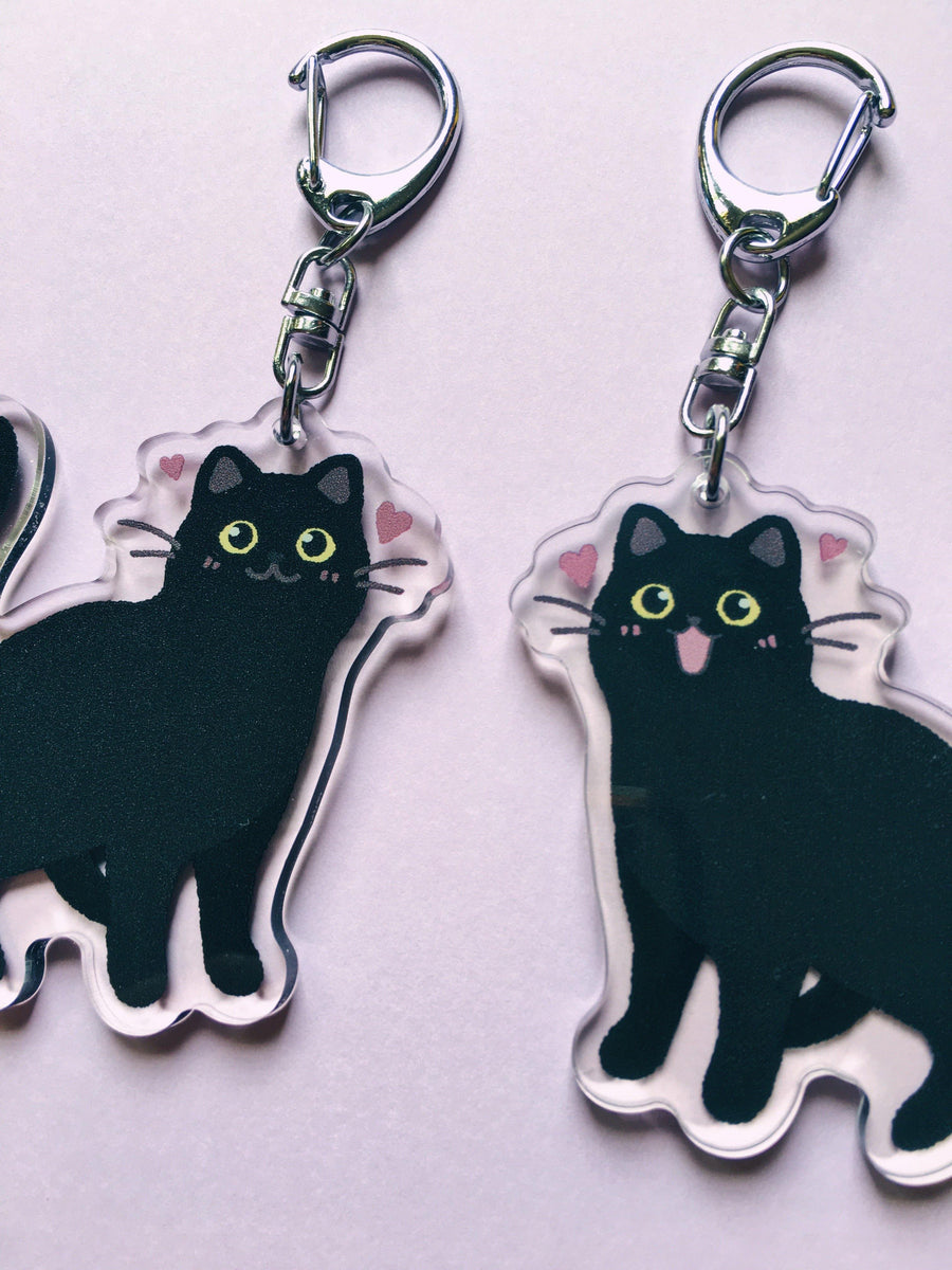 Black Cat Acrylic Keychain – mussyhead