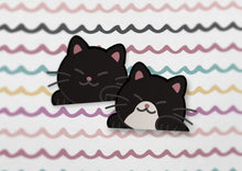 Load image into Gallery viewer, Black cat Peeker Sticker | Tuxedo cat Peeker Sticker