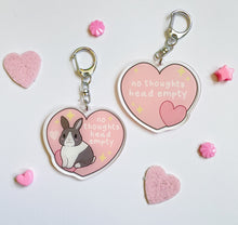 Load image into Gallery viewer, No thoughts head empty bunny keychain