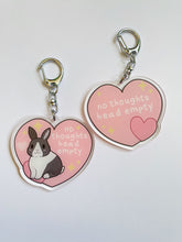 Load image into Gallery viewer, No thoughts head empty bunny keychain