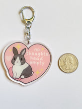 Load image into Gallery viewer, No thoughts head empty bunny keychain