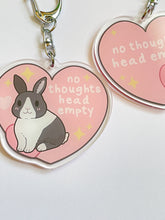 Load image into Gallery viewer, No thoughts head empty bunny keychain
