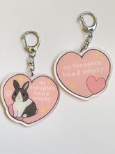 Load image into Gallery viewer, No thoughts head empty bunny keychain