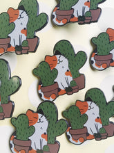Load image into Gallery viewer, Calico Cat with Cactus Enamel Pin - mussyhead