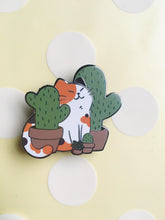 Load image into Gallery viewer, Calico Cat with Cactus Enamel Pin - mussyhead