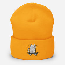 Load image into Gallery viewer, Sk8er Cat Cuffed Beanie