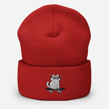 Load image into Gallery viewer, Sk8er Cat Cuffed Beanie