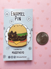 Load image into Gallery viewer, Hamburger Cat Hard Enamel Pin - mussyhead