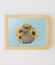 Load image into Gallery viewer, Mini Sunflower Bunny Art Print | 5 x 7 print | - mussyhead