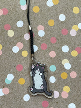 Load image into Gallery viewer, Gray Tuxedo Cat Pull Charm