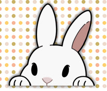 Load image into Gallery viewer, White Bunny Peeker Sticker