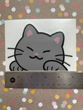 Load image into Gallery viewer, Gray Cat Peeker Sticker