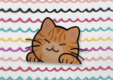 Load image into Gallery viewer, Orange Tabby Cat Peeker Sticker | Gray Tabby Cat Peeker Sticker