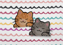 Load image into Gallery viewer, Orange Tabby Cat Peeker Sticker | Gray Tabby Cat Peeker Sticker