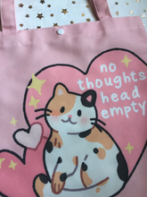 Load image into Gallery viewer, No thoughts head empty cat tote