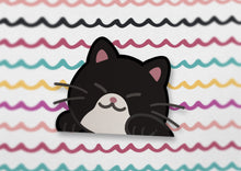 Load image into Gallery viewer, Black cat Peeker Sticker | Tuxedo cat Peeker Sticker