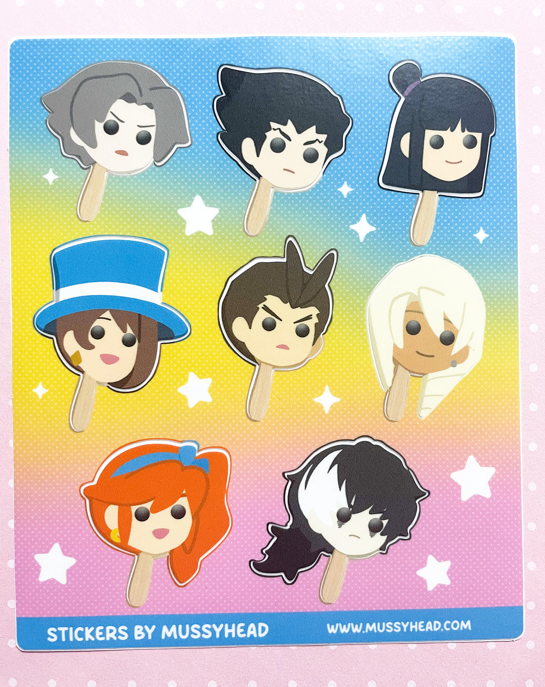 Ace Attorney Popsicle Sticker Sheet