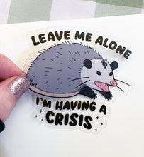 Load image into Gallery viewer, Crisis Opossum Clear Vinyl Sticker
