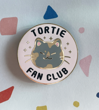 Load image into Gallery viewer, Tortie Fan Club Hard enamel pins
