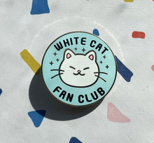 Load image into Gallery viewer, Cat Fan Club Hard Enamel Pins | White Cat &amp; Gray Cat
