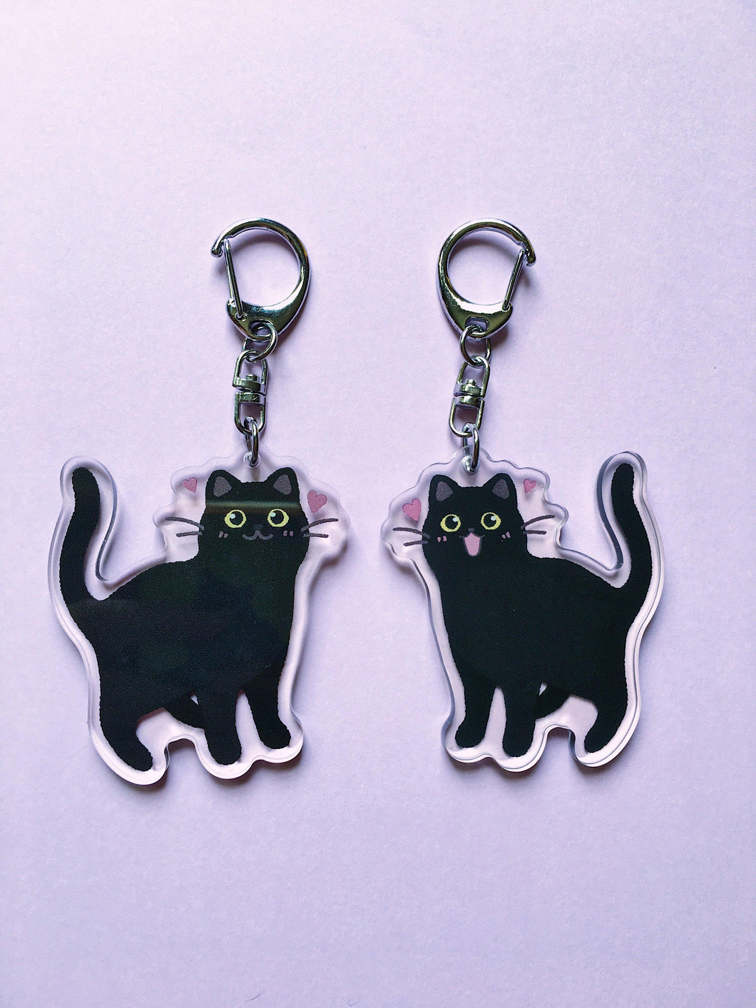 Black Cat Acrylic Keychain - mussyhead