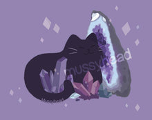 Load image into Gallery viewer, Small Crystal Cat Art Print || 5 x 7 || - mussyhead
