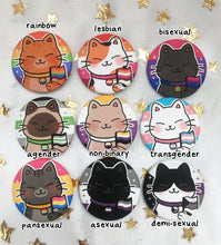 Load image into Gallery viewer, Purr-ide Buttons | Pride cat pinback buttons - mussyhead
