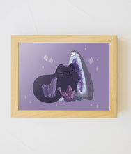 Load image into Gallery viewer, Small Crystal Cat Art Print || 5 x 7 || - mussyhead
