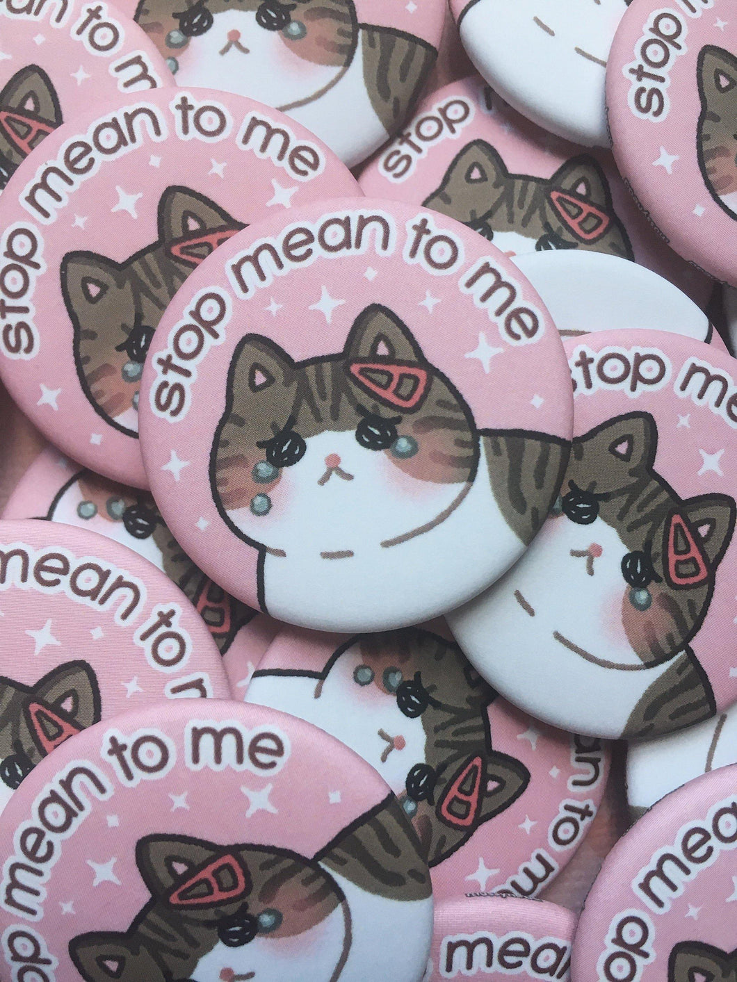 Stop Mean to Me Soft-touch matte button - mussyhead