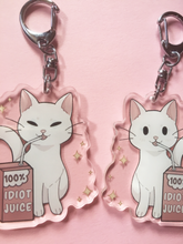 Load image into Gallery viewer, Idiot Juice Acrylic Cat Keychain - mussyhead
