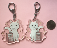 Load image into Gallery viewer, Idiot Juice Acrylic Cat Keychain - mussyhead
