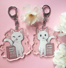 Load image into Gallery viewer, Idiot Juice Acrylic Cat Keychain - mussyhead
