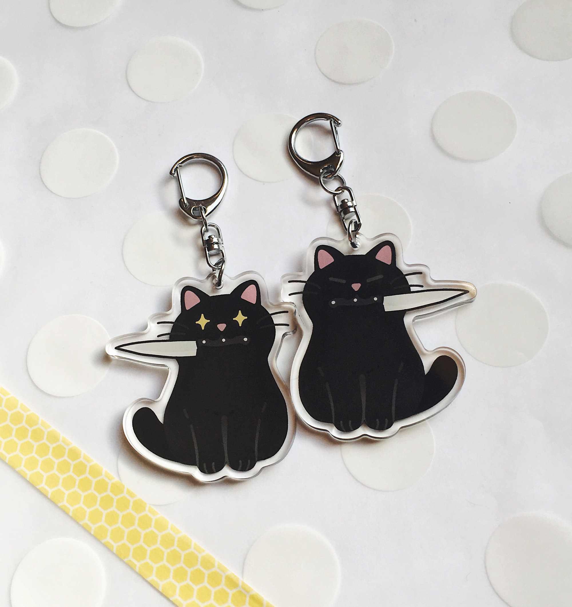 Black Cat Scratch Key Chain