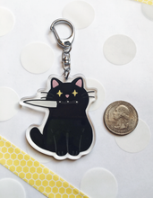 Load image into Gallery viewer, Knife Cat Acrylic Keychain
