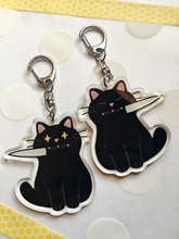 Load image into Gallery viewer, Knife Cat Acrylic Keychain
