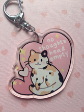 Load image into Gallery viewer, No Thoughts Head Empty Keychain - Cute cat meme - mussyhead
