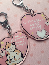 Load image into Gallery viewer, No Thoughts Head Empty Keychain - Cute cat meme - mussyhead
