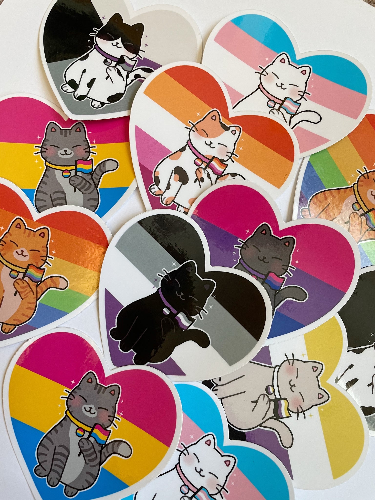 Cute Purride Cat Hard Enamel Pin LGBTQ LGBT Gay Pride Rainbow Flag