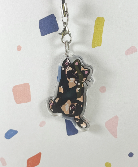 Tortie Cat Charm | Tortoiseshell Cat Keychain – mussyhead
