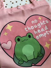 Load image into Gallery viewer, No Thoughts Head Empty Frog Tote Bag
