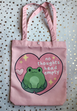 Load image into Gallery viewer, No Thoughts Head Empty Frog Tote Bag
